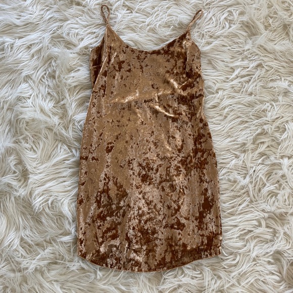 Forever 21 Dresses & Skirts - FOREVER 21: Tan Velvet Mini Dress